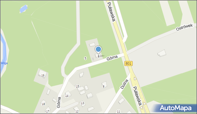 Wilga, Górna, 6, mapa Wilga