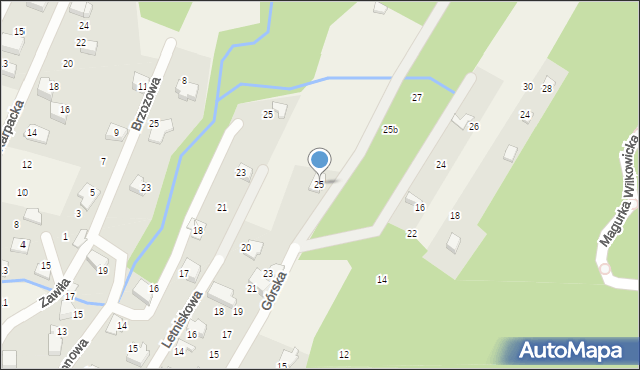 Wilkowice, Górska, 25, mapa Wilkowice