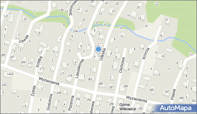 Wilkowice, Górska, 5b, mapa Wilkowice