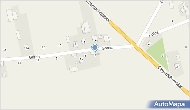 Wilkowiecko, Górna, 3, mapa Wilkowiecko