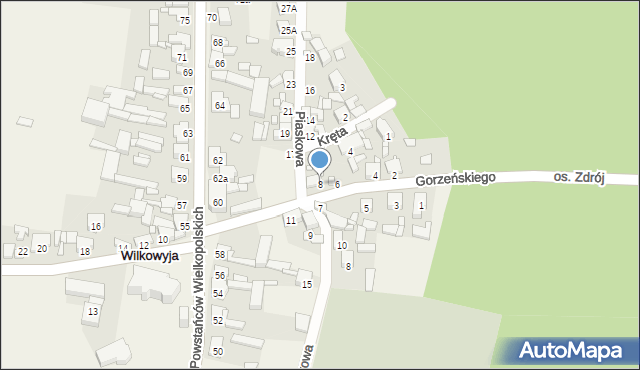 Wilkowyja, Gorzeńskiego Zbigniewa, 8, mapa Wilkowyja