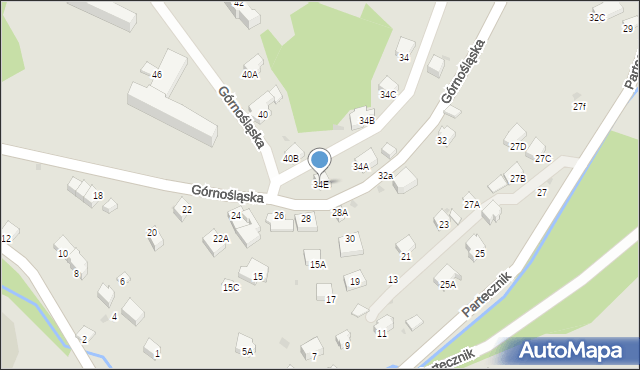Wisła, Górnośląska, 34E, mapa Wisła