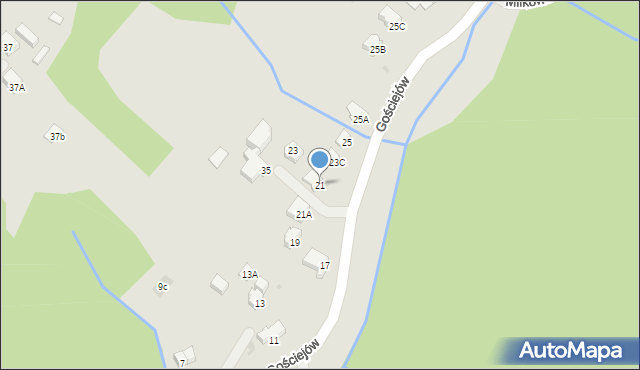 Wisła, Gościejów, 21, mapa Wisła