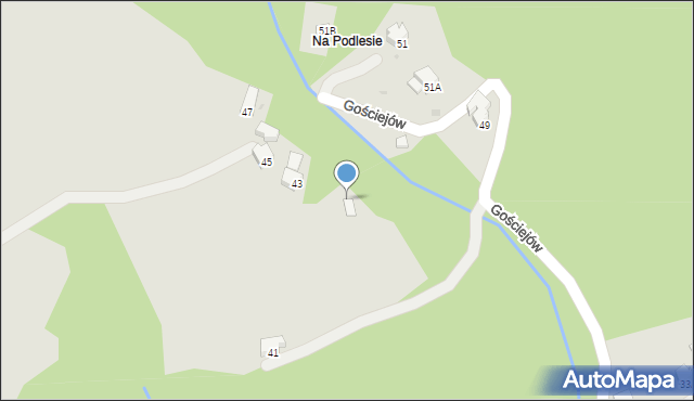 Wisła, Gościejów, 43a, mapa Wisła