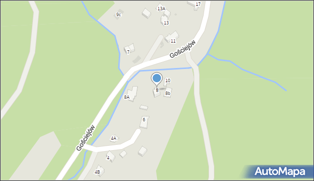 Wisła, Gościejów, 8, mapa Wisła