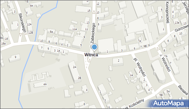 Witnica, Gorzowska, 1a, mapa Witnica