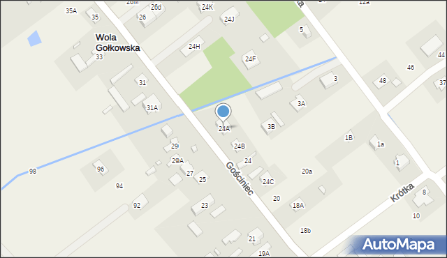 Wola Gołkowska, Gościniec, 24A, mapa Wola Gołkowska