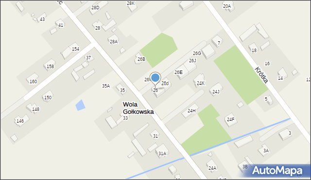 Wola Gołkowska, Gościniec, 26, mapa Wola Gołkowska