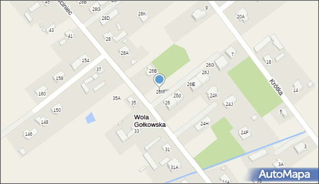 Wola Gołkowska, Gościniec, 26M, mapa Wola Gołkowska