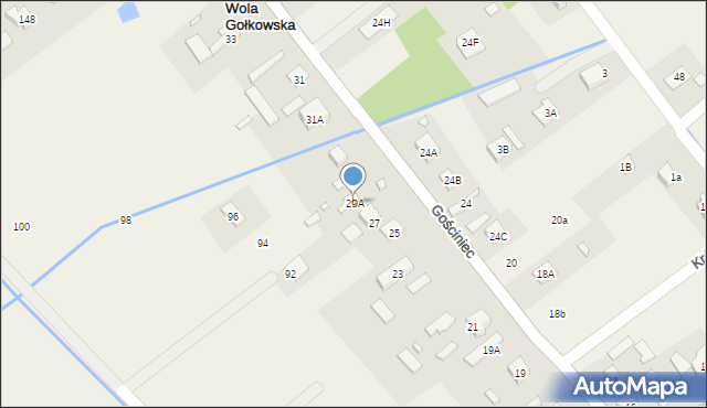 Wola Gołkowska, Gościniec, 29A, mapa Wola Gołkowska