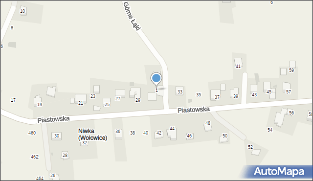 Wołowice, Górne Łąki, 1, mapa Wołowice