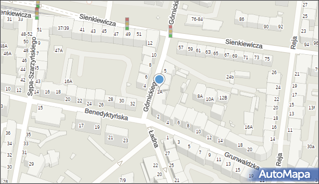 Wrocław, Górnickiego Łukasza, 1A, mapa Wrocławia