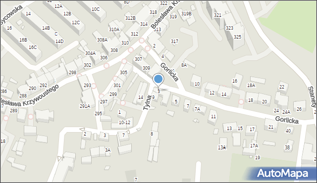 Wrocław, Gorlicka, 3, mapa Wrocławia