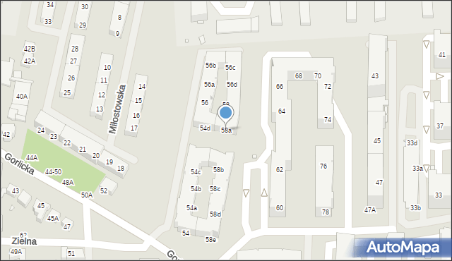Wrocław, Gorlicka, 58a, mapa Wrocławia