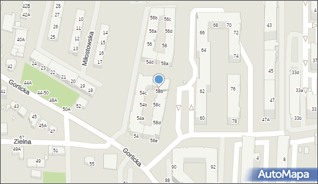 Wrocław, Gorlicka, 58b, mapa Wrocławia