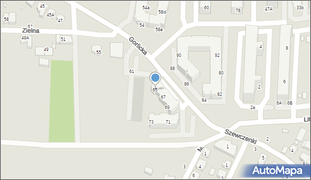 Wrocław, Gorlicka, 65, mapa Wrocławia