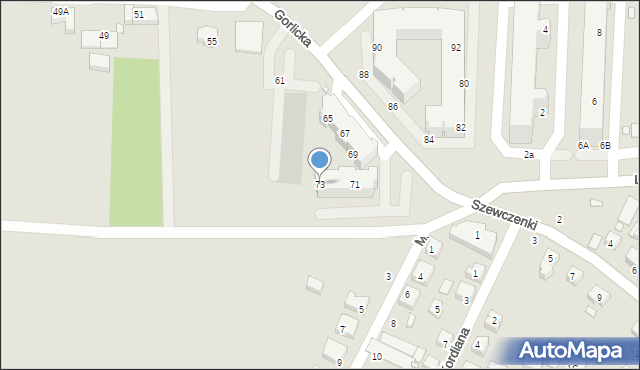 Wrocław, Gorlicka, 73, mapa Wrocławia