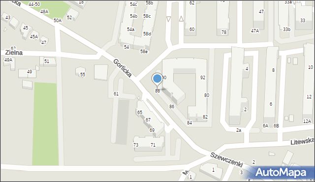 Wrocław, Gorlicka, 88, mapa Wrocławia