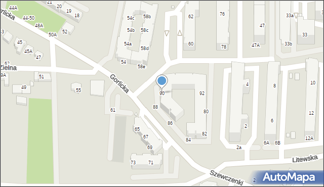 Wrocław, Gorlicka, 90, mapa Wrocławia