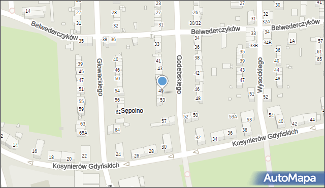 Wrocław, Godebskiego Cypriana, 51, mapa Wrocławia