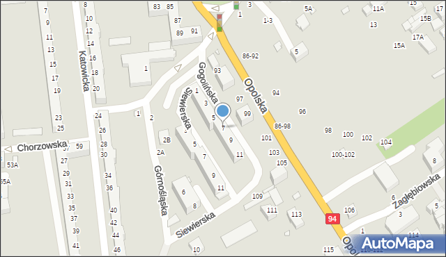 Wrocław, Gogolińska, 7, mapa Wrocławia