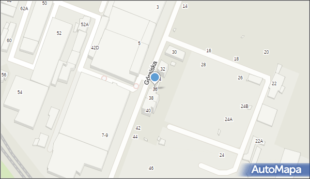 Wrocław, Góralska, 36, mapa Wrocławia
