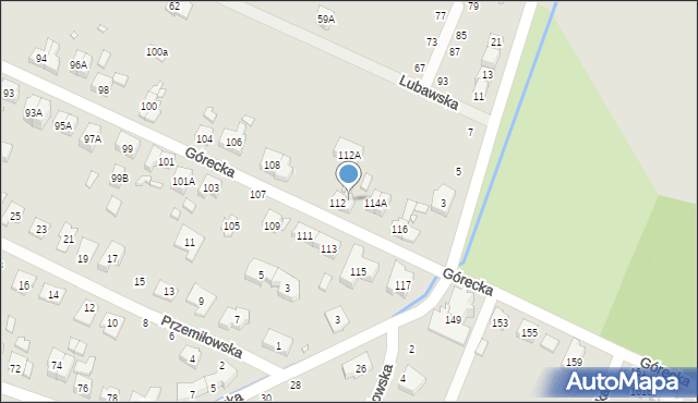 Wrocław, Górecka, 114, mapa Wrocławia