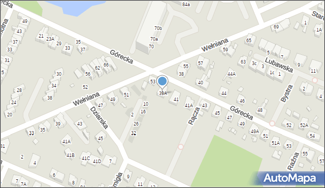 Wrocław, Górecka, 39A, mapa Wrocławia