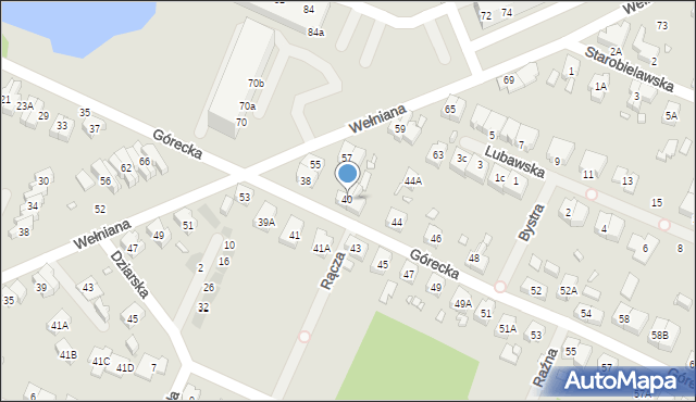 Wrocław, Górecka, 40, mapa Wrocławia