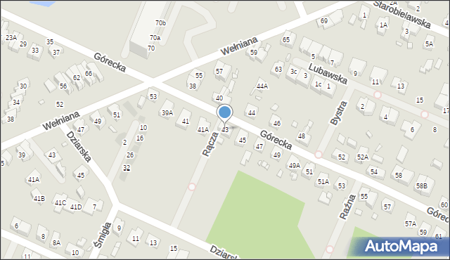 Wrocław, Górecka, 43, mapa Wrocławia