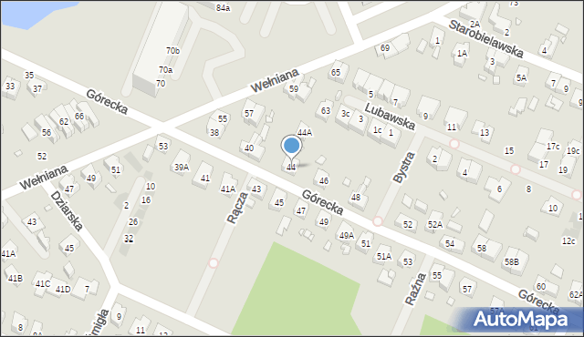 Wrocław, Górecka, 44, mapa Wrocławia