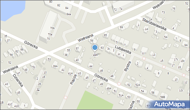 Wrocław, Górecka, 44A, mapa Wrocławia