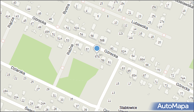 Wrocław, Górecka, 57A, mapa Wrocławia