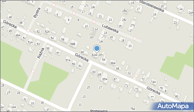 Wrocław, Górecka, 62B, mapa Wrocławia