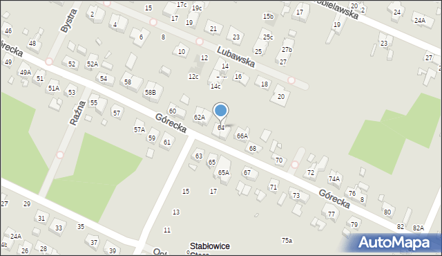 Wrocław, Górecka, 64, mapa Wrocławia