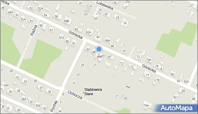 Wrocław, Górecka, 65A, mapa Wrocławia