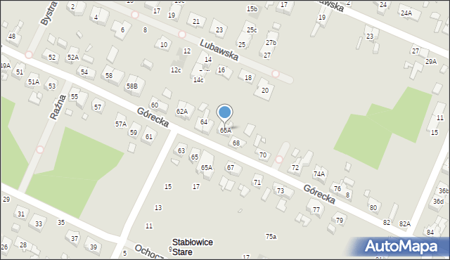 Wrocław, Górecka, 66A, mapa Wrocławia
