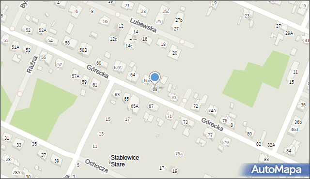 Wrocław, Górecka, 68, mapa Wrocławia