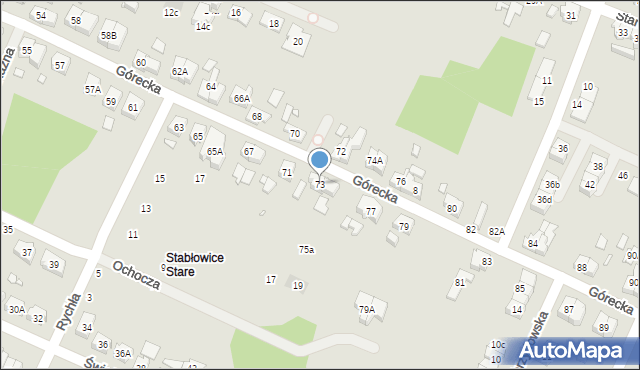 Wrocław, Górecka, 73, mapa Wrocławia