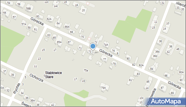 Wrocław, Górecka, 75, mapa Wrocławia