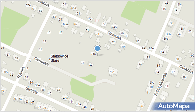 Wrocław, Górecka, 75b, mapa Wrocławia