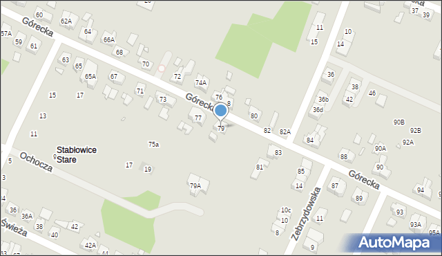 Wrocław, Górecka, 79, mapa Wrocławia