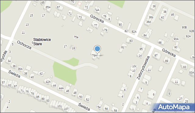 Wrocław, Górecka, 79B, mapa Wrocławia