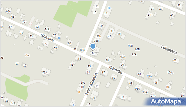 Wrocław, Górecka, 84, mapa Wrocławia