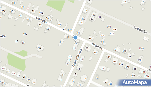 Wrocław, Górecka, 85, mapa Wrocławia
