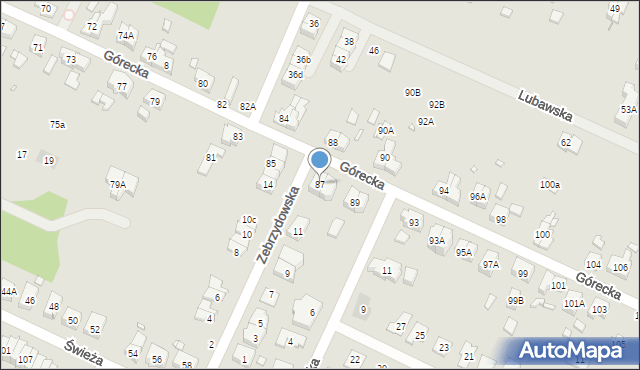 Wrocław, Górecka, 87, mapa Wrocławia