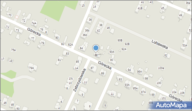 Wrocław, Górecka, 88, mapa Wrocławia