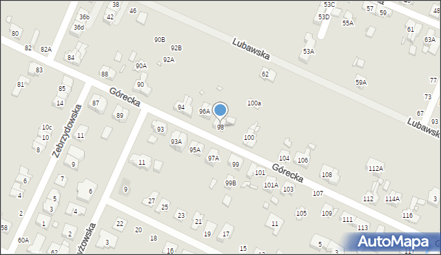 Wrocław, Górecka, 98, mapa Wrocławia