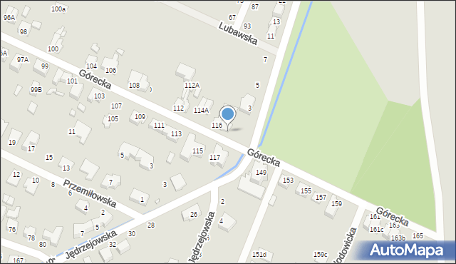 Wrocław, Górecka, 118, mapa Wrocławia