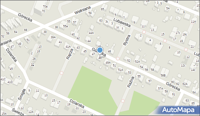 Wrocław, Górecka, 49, mapa Wrocławia